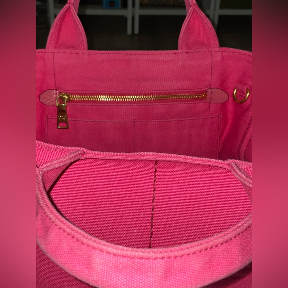 Prada Canapa classic pink denim tote bag No Detachable strap & Dustbag EUC - Picture 15 of 17